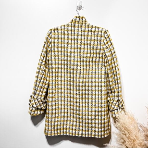 Veronica Beard Yellow White Plaid Jin Dickey Coat Blazer Size S NWOT - Picture 7 of 13